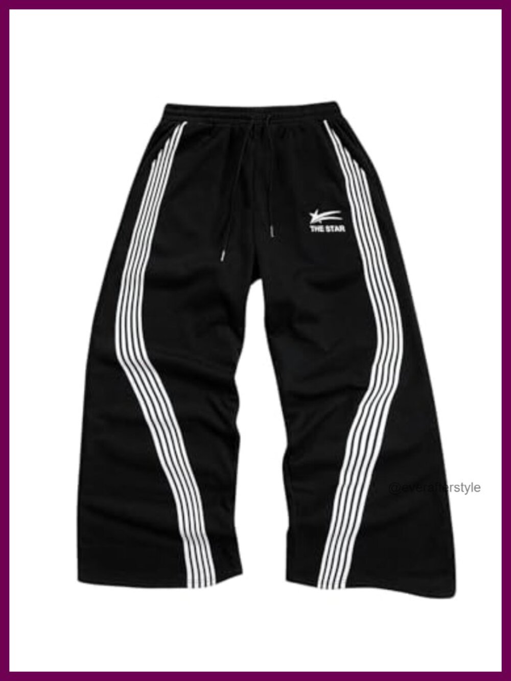 Men's Y2K Graphic Striped Parachute Wide Leg Sweatpants Loose Fit